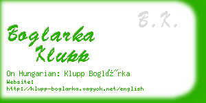boglarka klupp business card